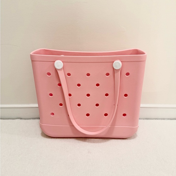 Pink EVA Rubber Waterproof Tote Beach Bag - Picture 2 of 8